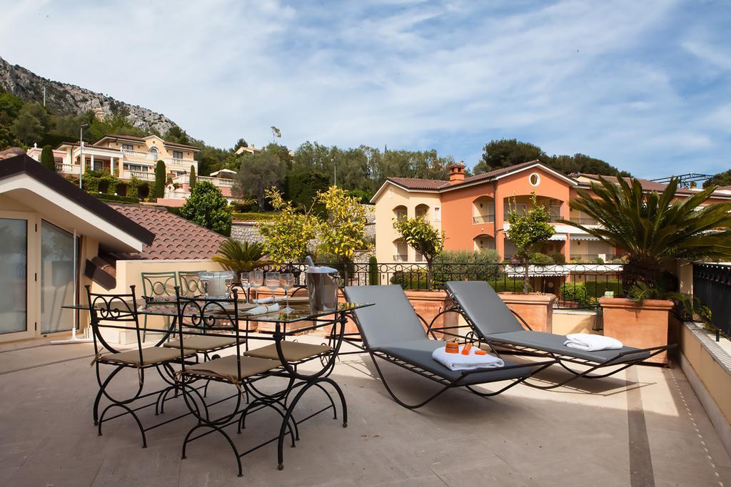 Sunny Panoramic Balcony Apartment Èze Exterior foto