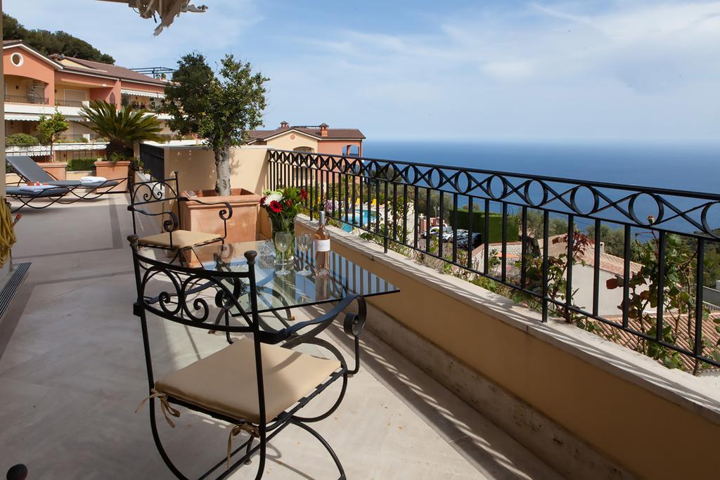 Sunny Panoramic Balcony Apartment Èze Exterior foto